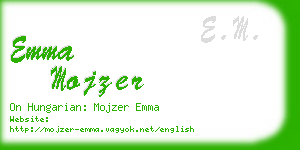 emma mojzer business card